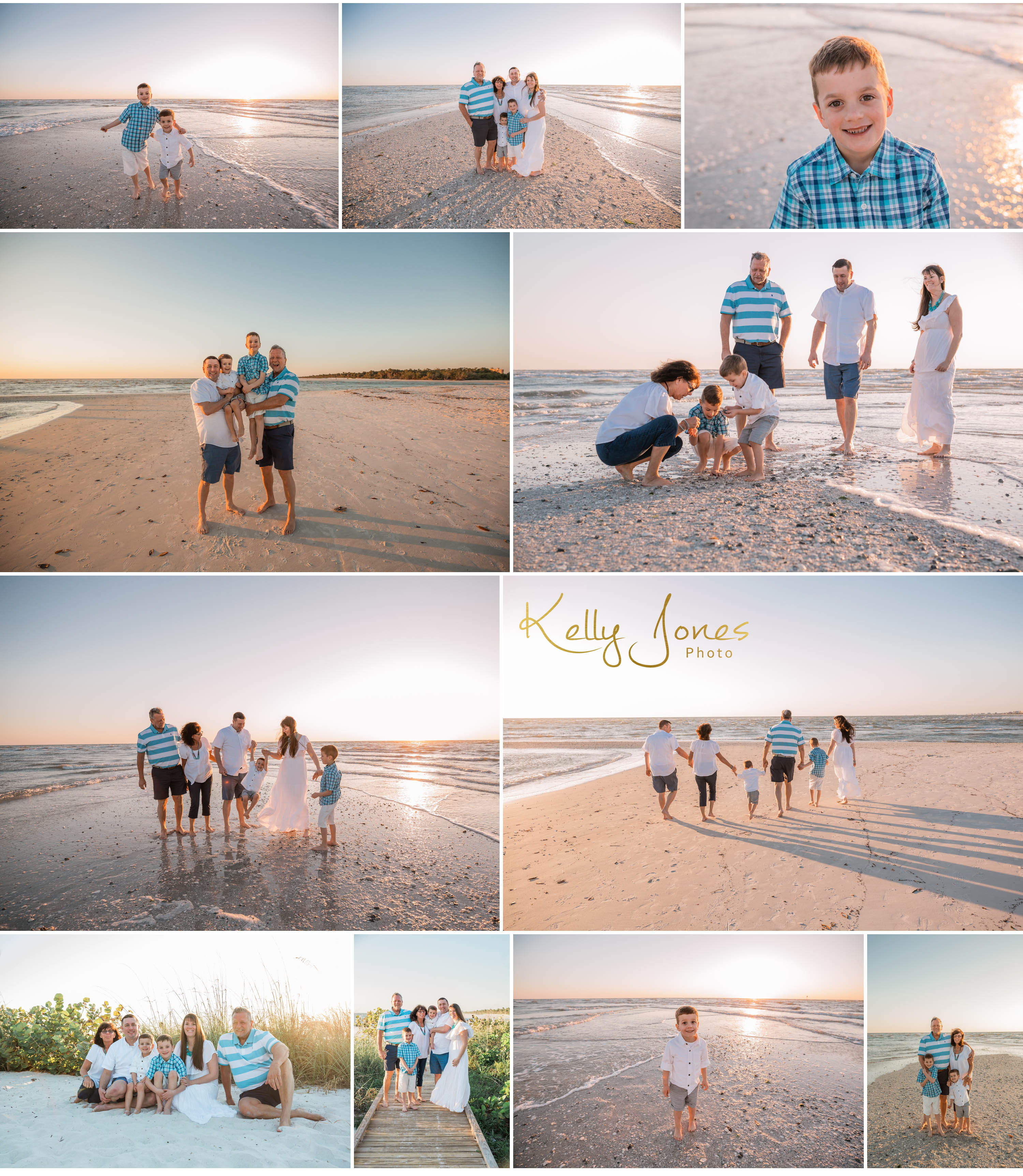 Grandparent family beach session in Naples FL with Kelly Jones
