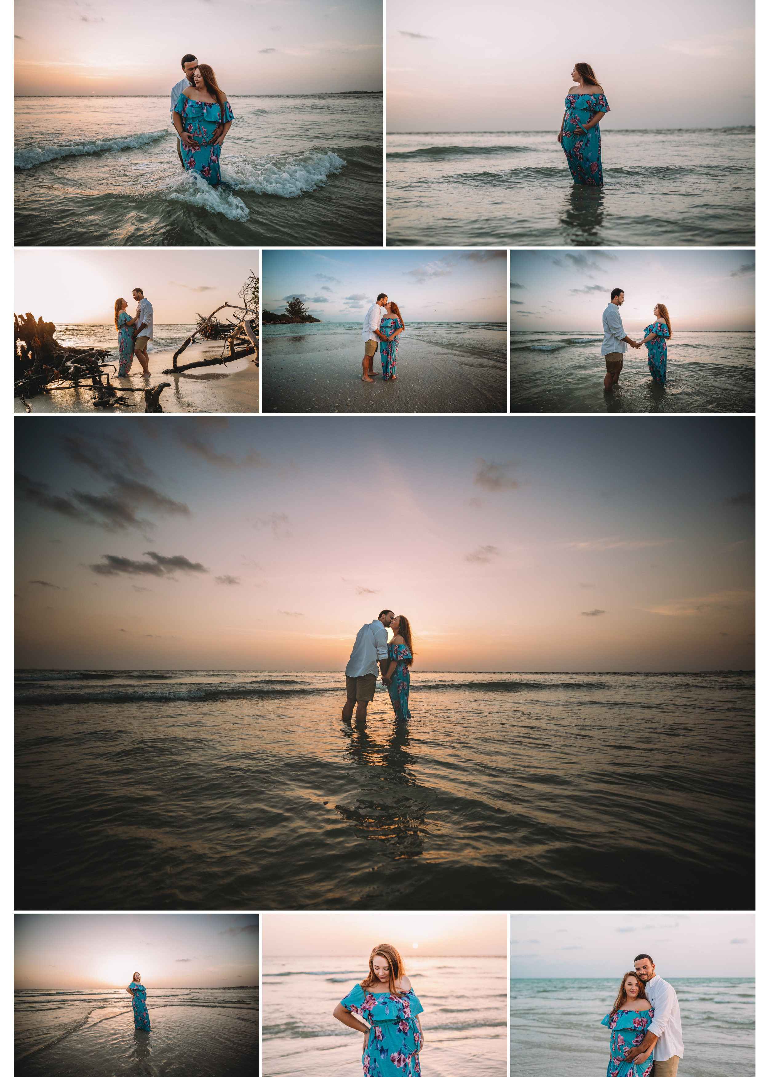 Sunset Maternity Session in Naples, Florida on the beach